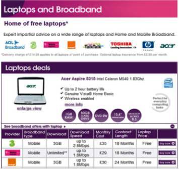 Mobile Broadband With Free Laptop At The Carphone Warehouse