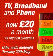 Virgin Broadband, TV & Phone - £20 A Month Hot Deal