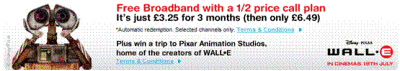 Win A WALL.E Movie Studio Trip When You Order TalkTalk Broadband