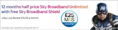 Sky Broadband Half Price