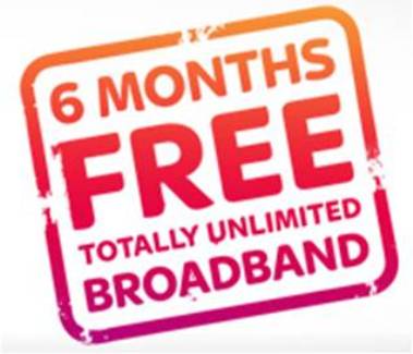 6 months free totally unlimited Sky Broadband